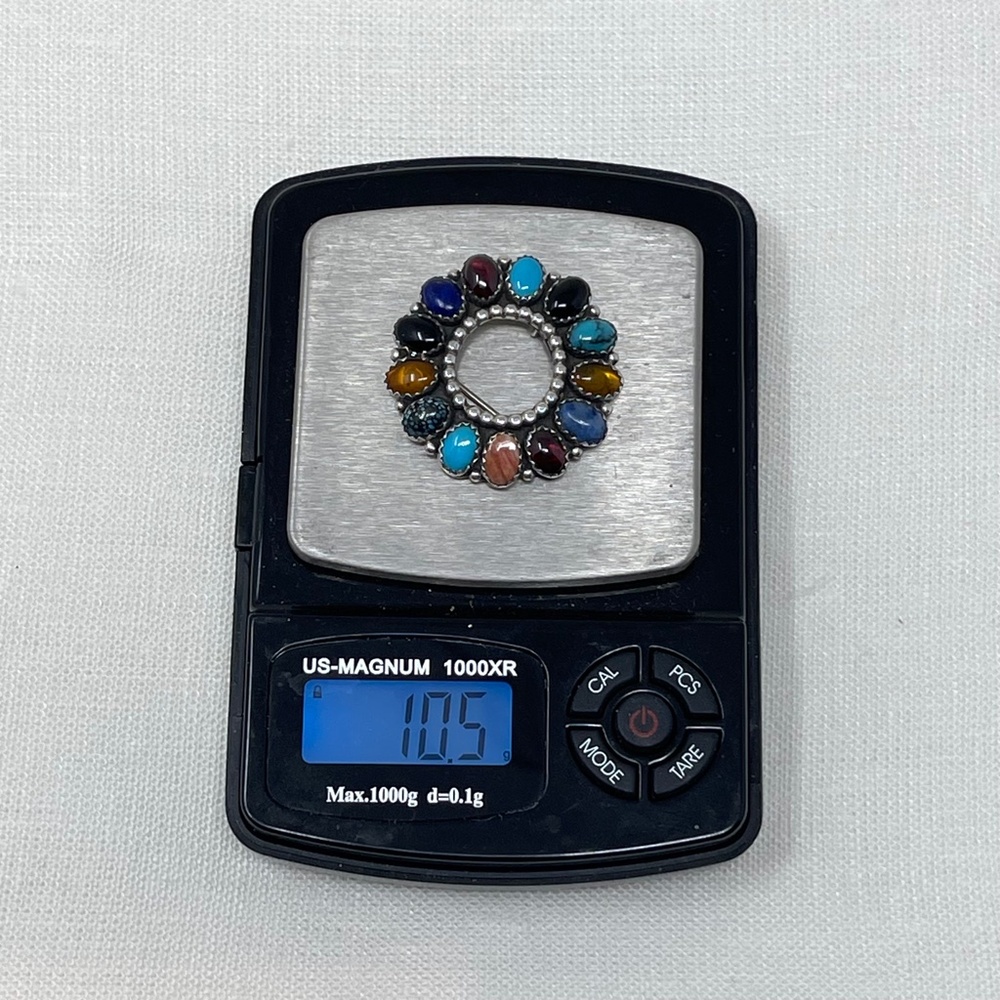 Bea Tom Navajo Vintage Multi-Stone Pin/Brooch/Pen… - image 7